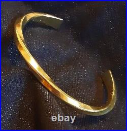 Twisted Arm Cuff-Norse Silver Men's Bangle Bracelet in 14k Yellow Gold Over 8