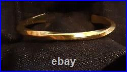 Twisted Arm Cuff-Norse Silver Men's Bangle Bracelet in 14k Yellow Gold Over 8