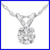 VVS. 50Ct Diamond Solitaire Pendant Necklace 14k White Or Yellow Gold Lab Grown